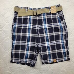 Roebuck & Co blue plaid bermuda shorts size 38 nwt